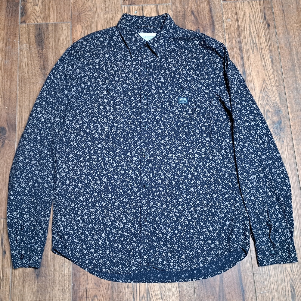 Denim & Supply Ralph Lauren Men's Button Down Shirt Floral AOP Navy Size Large - Picture 1 of 7